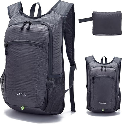 YZAOLL Small Hiking Backpack 15L Lightweight Packable Outdoor Hiking Daypacks for Women Men Travel Camping,DarkGray