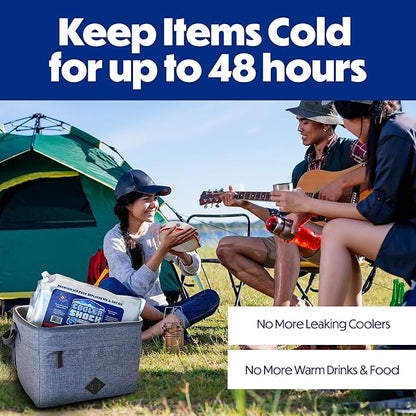 Cooler Shock Reusable Ice Packs for Cooler - Long Lasting Cold Freezer Packs for Coolers and Lunch Boxes - Cooler Ice Packs for Camping Gear, Fishing, Road Trips, Beach Must Haves