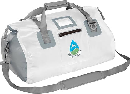 Skog Å Kust Duffelsak Heavy Duty Waterproof Duffel - Gear Bag for Sports, Travel, & More - 40L White