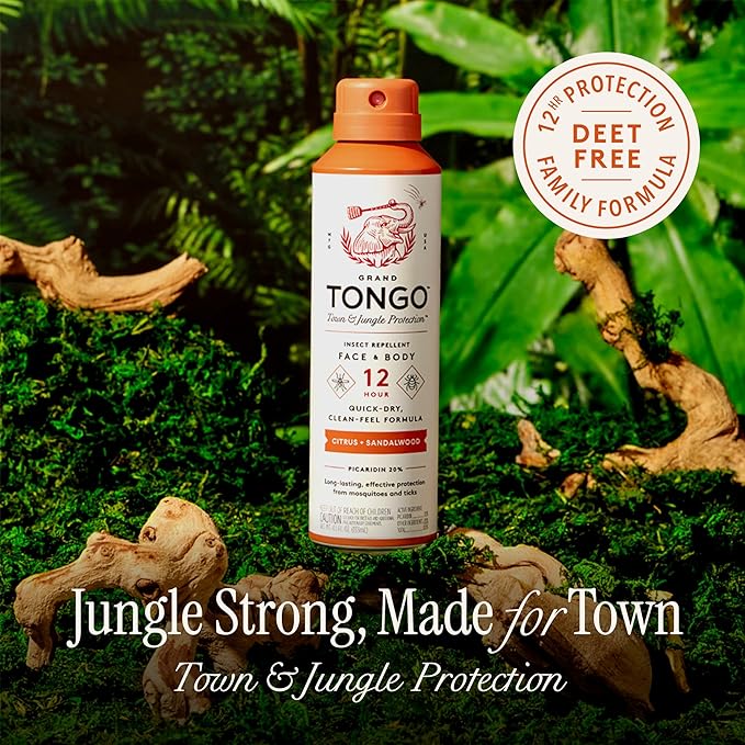 DEET-Free Insect Repellent with Picaridin, The 12 Hour Protection, DEET Alternative - Citrus + Sandalwood