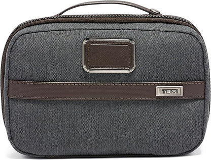TUMI Alpha Split Travel Kit - Compact Toiletry Bag for Men & Women - Features Removable Leather Handle & 3 Zip Pockets