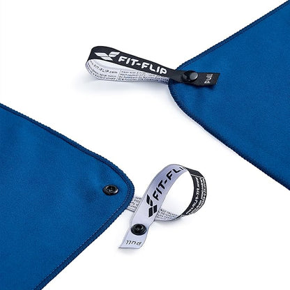Fit-Flip Travel Towel - Compact & Ultra Soft Microfiber Camping Towel - Quick Dry Towel - Super Absorbent & Lightweight for Sports, Beach, Gym, Backpacking, Hiking and Yoga