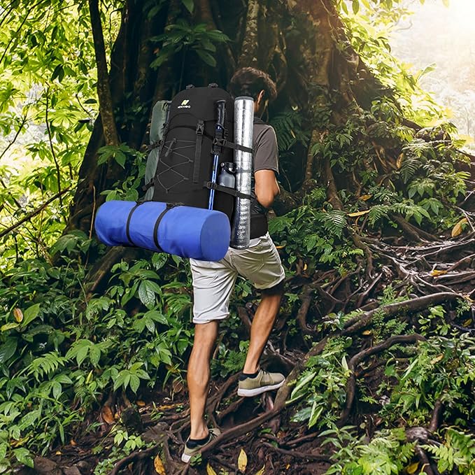 N NEVO RHINO Waterproof Hiking Backpack 50L/60L, Camping Backpack with Rain Cover, Hiking Travel Mountaineering Backpack