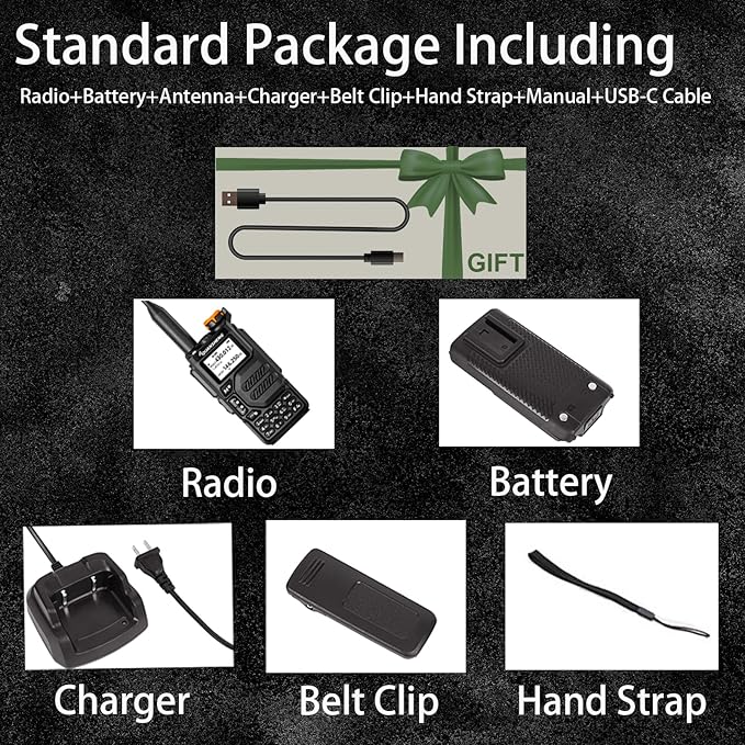 2 Packs Quansheng UV-K5 Radio USB-C Charging Dual Band Two Way Radio Long Range for Adult 5W Long Range Handheld Radio NOAA Scrambler/DTMF One Key Copy with 771 Antenna