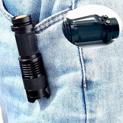 Red Green Blue White Light Flashlight Single Mode LED Flashlight with Clip Zoomable Mini Flashlight for Hunting Camping Night Observation, 4 Pack