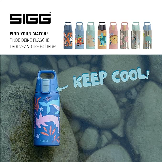 SIGG - Insulated Kids Bottle - Shield One Therm - For Carbonated Beverages - Dishwasher Safe - Stainless Steel - 17 Oz