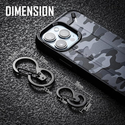 KeyUnity Stainless Steel Carabiner Mini Clips, Key Holder Organizer Keychain for Keys, Flashlight, Folding Knife & Whistles