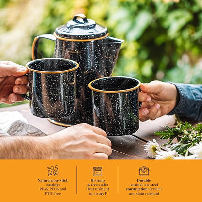 Granite Ware Coffee Boiler Set -Enameled Steel Coffee Boiler (3 pc)
