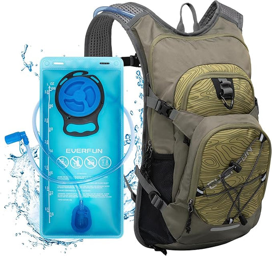 Everfun Hydration Backpack 18L with Water Bladder 2L/3L Hiking Water Backpack Women Men Lightweight Insulation Hydration Day Rucksack for Hiking, Cycling, Running, Festival, Camping