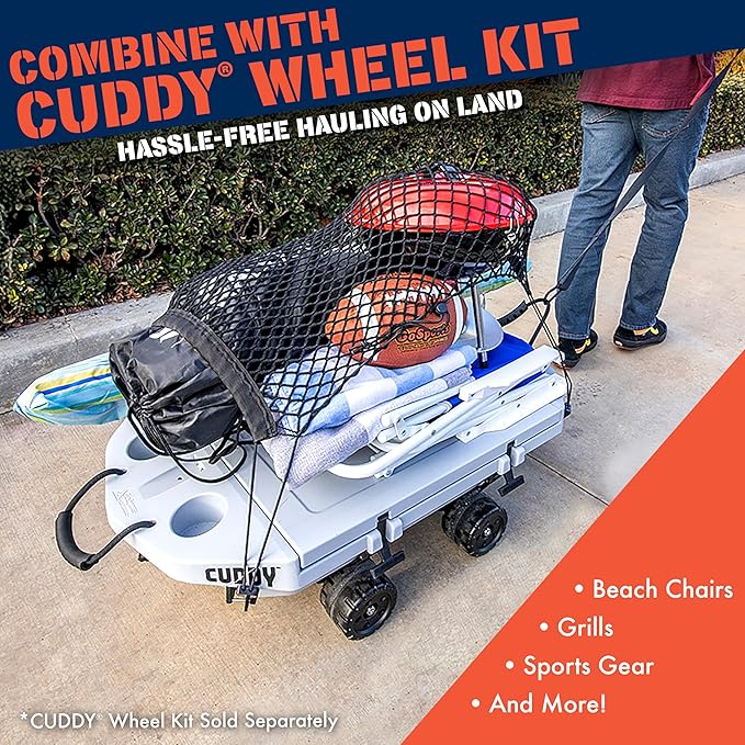 CUDDY Floating Cooler and Dry Storage Vessel for Land & Water – 40QT– Great for River, Beach, Kayak, Pool, & Lake - Multiple Color Options