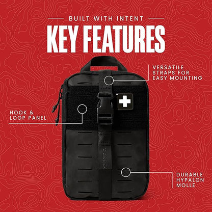 MY MEDIC MyFAK PRO Ifak First Aid Kit - 140 Life Saving Trauma and Medical Items - HSA FSA Eligible Survival Kit for Camping or Your Car - Black