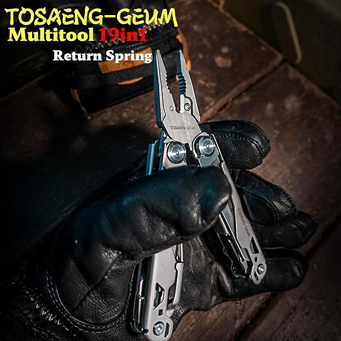 19-in-1 Stainless Steel Multitool - Versatile EDC Gear for Men | Camping, Fishing, Hiking & Firefighting | Pocket, Survival & Fishing Knife with Dual Force Functionality