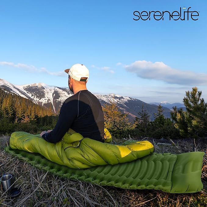 Backpacking Air Mattress Sleeping Pad - Self Inflating Waterproof Lightweight Sleep Pad Inflatable Camping Sleeping Mat w/Carrying Bag