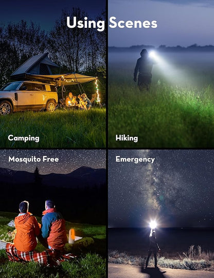 KLEAH Rechargeable U-Shape Spotlight Flashlight Portable Handheld Flashlights Lightweight Outdoor Searchlight Desk Light for Home Power Outrages, Walking, Hiking, Camping, Fishing, Emergency Light