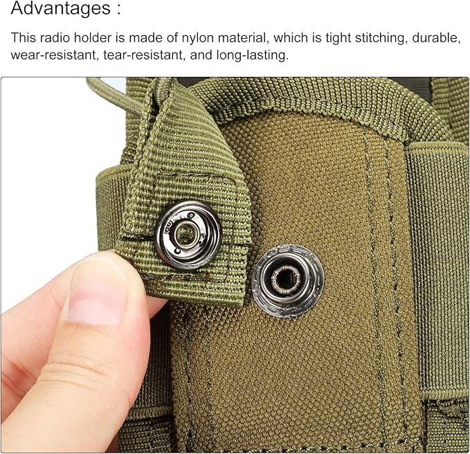 MECCANIXITY Radio Holder Radio Case Protective Covers Nylon Holder Carry Bag Green for Two Ways Walkie Talkie Adjustable Storage