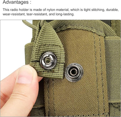 MECCANIXITY Radio Holder Radio Case Protective Covers Nylon Holder Carry Bag Green for Two Ways Walkie Talkie Adjustable Storage