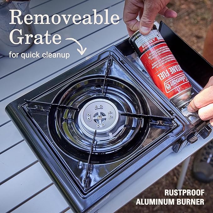 Coleman Classic 1-Burner Butane Stove, Portable Camping Stove with Carry Case & Push-Button Starter, Includes Precise Temperature Control & 7,650 BTUs of Power for Camping, Tailgating, & More