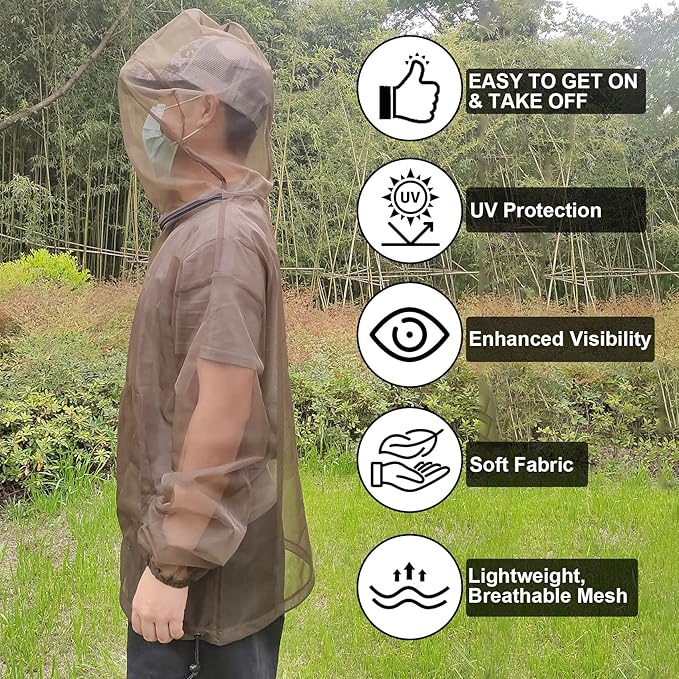 Aventik No-See-Um Mesh Mosquito Suit, Pants & Jacket Set for Outdoor, Multiple Sizes to Fit Everyone Stay Safe and Cool