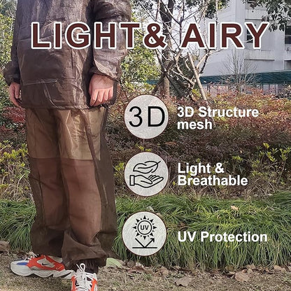 Aventik Mosquito Jacket Mosquito Pants Mosquito Suit No-See-Um Mesh, Super Light, Keep Safe Cool, UV Protection