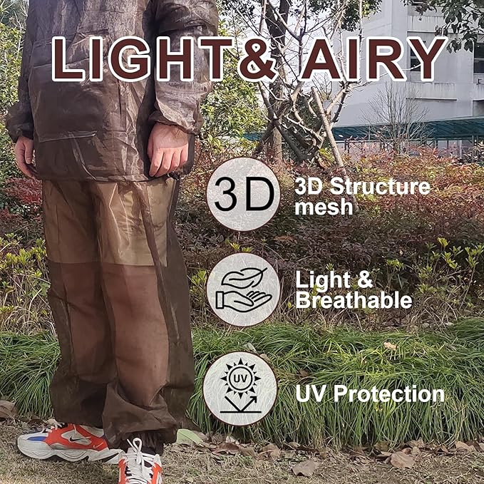 Aventik Mosquito Jacket Mosquito Pants Mosquito Suit No-See-Um Mesh, Super Light, Keep Safe Cool, UV Protection