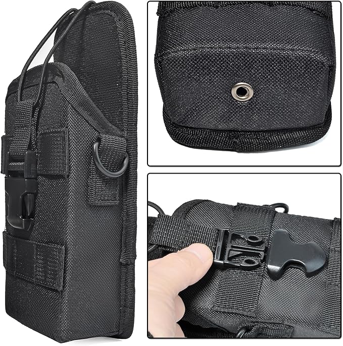HYS Tactical Holster Nylon Molle Radio Pouch, Universal Walkie Talkie Holster Molle Holder, for Police Molle Vest, for Motorola Midland President Cobra Uniden Handheld CB Radio