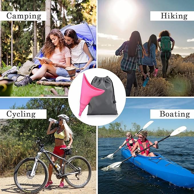 Female Urination Device, Female Urinal, Portable Women Pee Funnel, Reusable Silicone Funnel Urine Cups for Camping,Outdoor,Travel