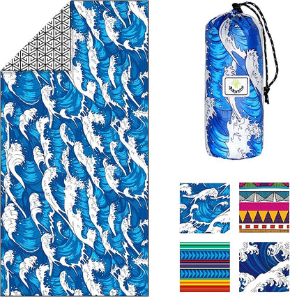 4Monster Microfiber Beach Towel Quick Dry,Super Absorbent Lightweight Travel Towel for Swimmers, Sand Free Camping Towel, Beach Towels for Pool, Swim, Water Sports,Yoga,Gym,Backpacking