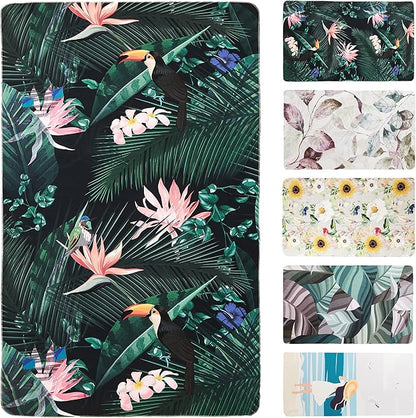 HYSEAS Lightweight Ultra-Thin Beach Towel Blanket, Oversized 63"X35", Sand Free, Quick Dry, Ideal for Swimming, Beach, Yoga, Travel, Camping, Essential Beach Accessory & Vacation Gift, Paradise Bird