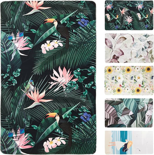 HYSEAS Lightweight Ultra-Thin Beach Towel Blanket, Oversized 63"X35", Sand Free, Quick Dry, Ideal for Swimming, Beach, Yoga, Travel, Camping, Essential Beach Accessory & Vacation Gift, Paradise Bird