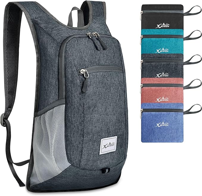 Hiking Backpack 15L Small Travel Backpack Lightweight Daypack Foldable Hiking Backpack Packable Camping Hiking Backpack for Women Men (Dark Grey)
