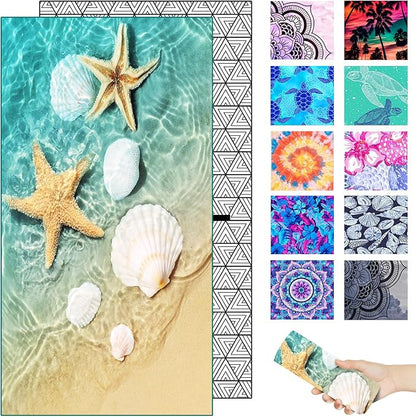 Microfiber Quick Dry Beach Towel – Lightweight Sand Free Oversized X-Large Towel Accessories Travel Must Have Swim Pool Yoga Camping Gear Summer Cruise Ship Compact Sandproof Item Gift Sandy Shore