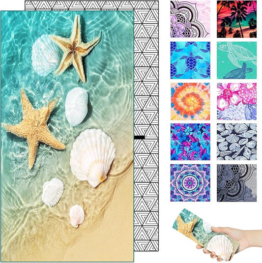 Microfiber Quick Dry Beach Towel – Lightweight Sand Free Oversized X-Large Towel Accessories Travel Must Have Swim Pool Yoga Camping Gear Summer Cruise Ship Compact Sandproof Item Gift Sandy Shore