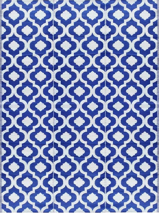 BalajeesUSA Outdoor Rug - 9x12 Blue, reversible Recycled Plastic straw Outdoor Patio Rugs Clearance Waterproof Large RV Camper Rug 484