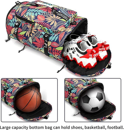 gym duffel bag backpack wrestling bag with shoe compartment 4 kinds of back method waterproof sports walking laptop