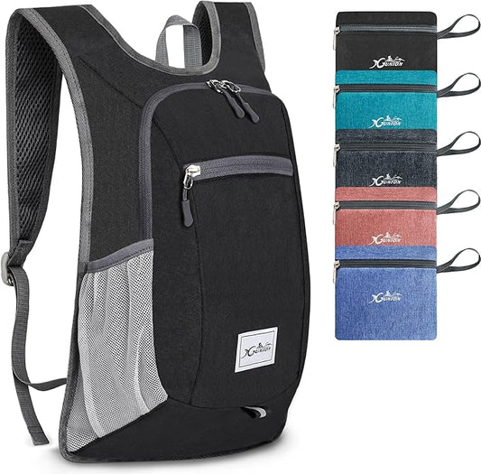 Hiking Backpack 15L Small Travel Backpack Lightweight Daypack Foldable Hiking Backpack Packable Camping Hiking Backpack for Women Men (Black)