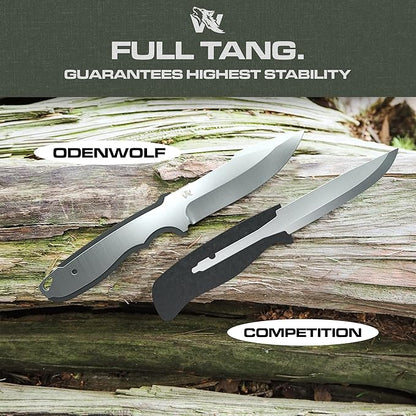 WOLF-II Full Tang Survival Knife with Sheath and Multi Lok - Strong Tactical Fixed Blade Knife - Made of D2 Steel - Bushcraft and Camping Knife - EDC Outdoor Knife with TPE Handle