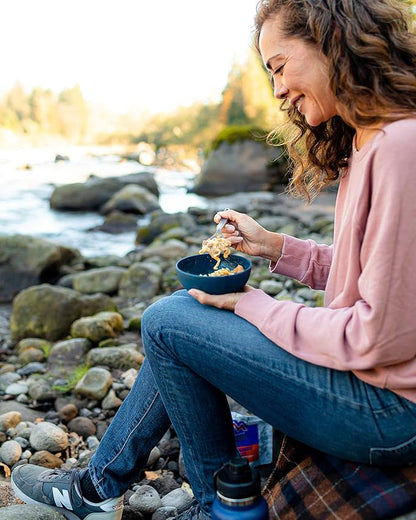 Mountain House Veggie Chorizo Breakfast Scramble 2-Servings & Beef Stroganoff with Noodles 2 Servings Freeze-Dried Backpacking & Camping Food Bundle