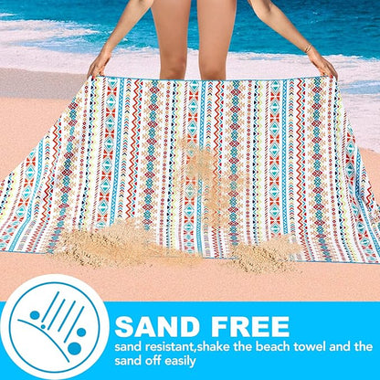 2 Pack Microfiber Beach Towel, Oversized Microfiber Pool Towel 75”x 35”, Sand-Free Beach Towel, Quick Drying Camping Towel, Super Absorbent Bath Towel Blanket, Soft Breathable and Lightweight