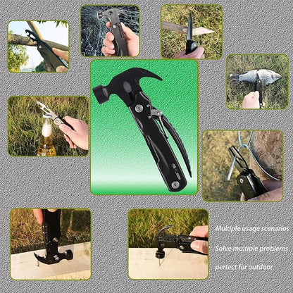 Gifts for Men 12 in 1 Hammer Multitool Pliers Bottle Opener Screwdrivers,Camping Accessories Survival Multi Tools for Hiking Outdoor for Adults Him Boyfriend Husband Grandpa Women Birthday