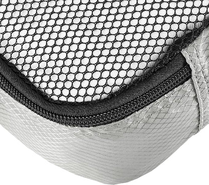 Amazon Basics Slim Packing Cubes for Travel, Packing Organizers, 4-Piece-Set With Double Zipper Pulls and Mesh Top Panel, 100% Durable Polyester, Gray, 14"L x 5"W x 3"H