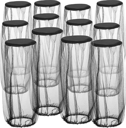 12 Pcs Mosquito Net Black Mosquito Net Face Neck Fly Netting Hood Protecting Net Cover Wearable Mosquito Face Net for Bugs Insect Mosquito Net Hat for Outdoor Hiking Camping Walking