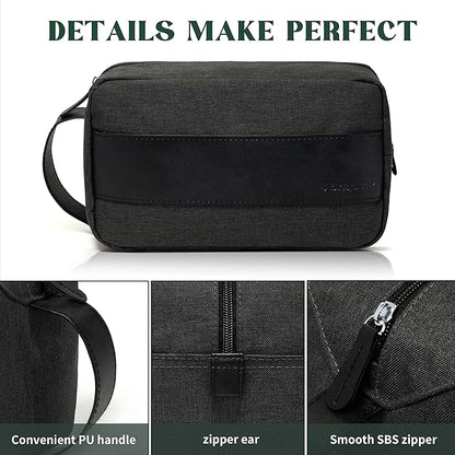 Vorspack Toiletry Bag for Men - Large Dopp Kit for Travel Water Resistant Travel Bag for Toiletries Accessories Lightweight Toiletries Bag - Grey