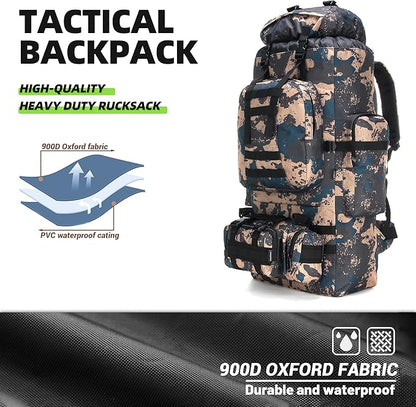 King'sGuard 100L Camping Hiking Backpack Molle Rucksack Military Camping Backpacking Daypack