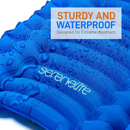 Backpacking Air Mattress Sleeping Pad - Self Inflating Waterproof Lightweight Sleep Pad Inflatable Camping Sleeping Mat w/Carrying Bag
