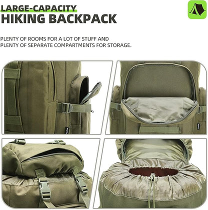 100L Camping Hiking Backpack Molle Rucksack Military Camping Backpacking Daypack