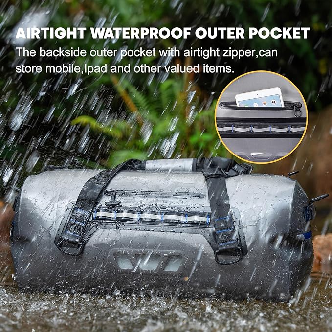 WILD HEART Waterproof Dry Duffel Bag Airtight TPU Dry Bag for Motorcycle, Kayaking, Rafting, Skiing, Travel, Hiking, Camping…