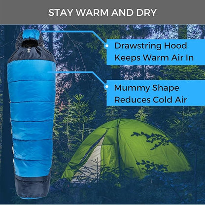 Viking Trek 350x Lightweight Adult Sleeping Bag – Warm & Breathable, Compact Camping Gear for Hiking and Backpacking - Camping Essentials - Includes 100% Waterproof Stuff Sack