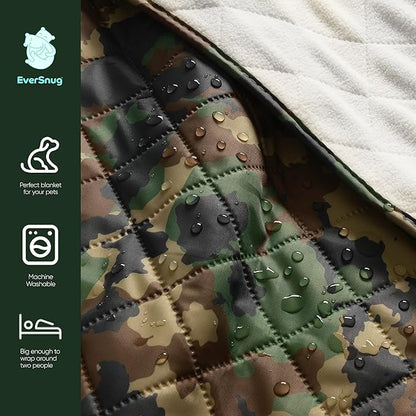 EverSnug Large Waterproof Outdoor Blanket - Extra Thick Premium Quilted Fleece, Waterproof & Windproof, Great for Camping, Picnics, Beaches, Stadiums, Dogs
