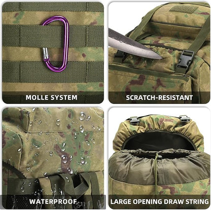 70L Camping Hiking Military Tactical Backpack Outdoor Water-Repellent Adjustable Sport Bags