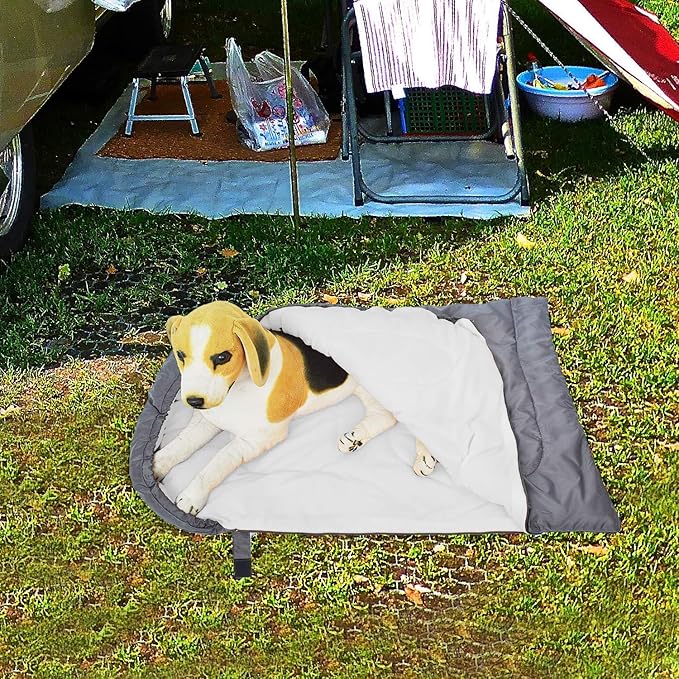 KUDES Dog Sleeping Bag Waterproof Warm Packable Dog Bed with Storage Bag for Indoor Outdoor Travel Camping Hiking Backpacking (43''Lx27''W)
